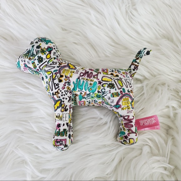5/$25 Victoria’s Secret Pink Stuffed Graffiti Dog Collectable - Picture 1 of 7